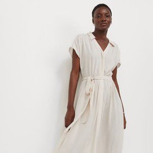H&M shirt dress, cream, summer dress, size L